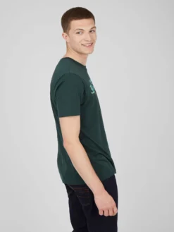 Baird Loungewear Signature Flock Graphic Tee - Dark Green