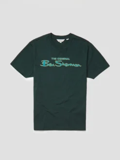 Baird Loungewear Signature Flock Graphic Tee - Dark Green