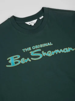 Baird Loungewear Signature Flock Graphic Tee - Dark Green