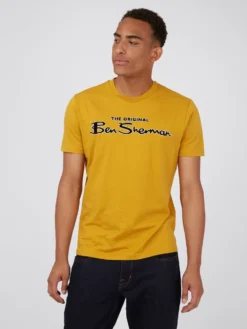 Baird Signature Flock Graphic Tee - Mustard Loungewear