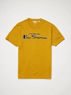 Baird Signature Flock Graphic Tee - Mustard Loungewear