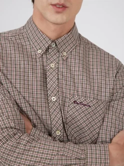 Baird Long-Sleeve Mini-Check Shirt - Hemp