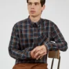 Baird Long-Sleeve Winter Madras Check Shirt - Midnight Long-Sleeve Shirts