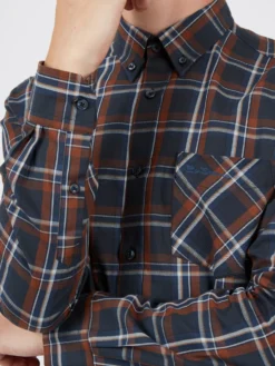 Baird Long-Sleeve Winter Madras Check Shirt - Midnight Long-Sleeve Shirts
