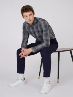 Baird Long-Sleeve Gradient Check Shirt - Ivory Long-Sleeve Shirts 12 Baird Long-Sleeve Gradient Check Shirt - Ivory Long-Sleeve Shirts