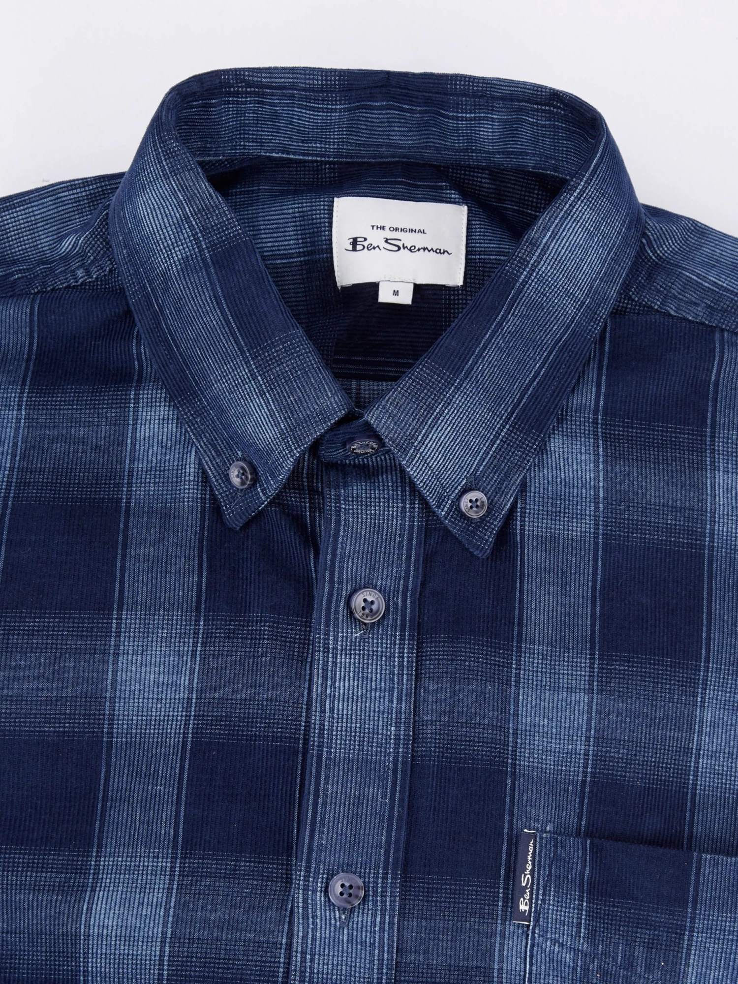 Baird Long-Sleeve Corduroy Ombre Check Shirt - Dark Blue 7 Baird Long-Sleeve Corduroy Ombre Check Shirt - Dark Blue