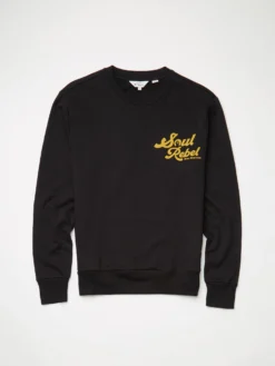 Baird Soul Rebel Graphic Loopback Crewneck Sweatshirt - Black Loungewear