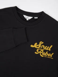 Baird Soul Rebel Graphic Loopback Crewneck Sweatshirt - Black Loungewear