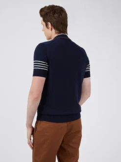 Baird B By Ben Sherman Shop B By Ben Sherman Short-Sleeve Zip-Neck Knit Polo - Marine
