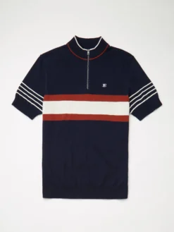 Baird B By Ben Sherman Shop B By Ben Sherman Short-Sleeve Zip-Neck Knit Polo - Marine 12 Baird B By Ben Sherman Shop B By Ben Sherman Short-Sleeve Zip-Neck Knit Polo - Marine