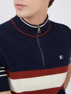 Baird B By Ben Sherman Shop B By Ben Sherman Short-Sleeve Zip-Neck Knit Polo - Marine 10 Baird B By Ben Sherman Shop B By Ben Sherman Short-Sleeve Zip-Neck Knit Polo - Marine