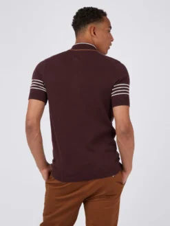 Baird B By Ben Sherman Shop B By Ben Sherman Short-Sleeve Zip-Neck Knit Polo - Bordeaux