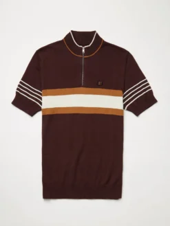 Baird B By Ben Sherman Shop B By Ben Sherman Short-Sleeve Zip-Neck Knit Polo - Bordeaux