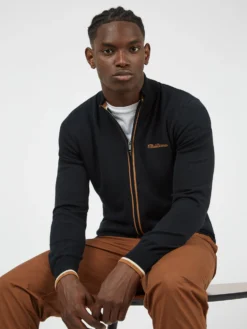 Baird Loungewear Long-Sleeve Sport Zip-Through Knit Track Top - Black