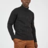 Baird Patterned Knit Roll-Neck Sweater - Black