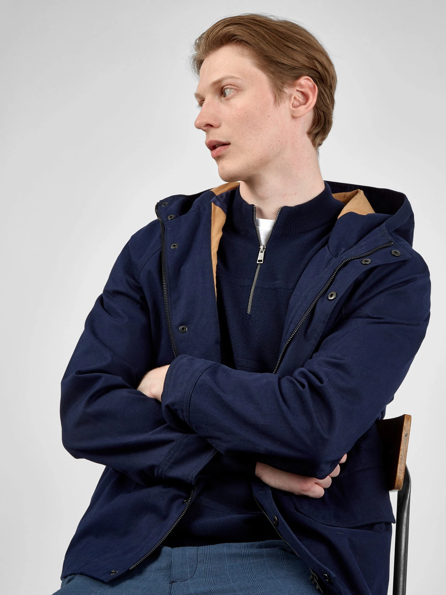 Baird Textured Zip-Neck Knit Sweater - Marine 5 Baird Textured Zip-Neck Knit Sweater - Marine