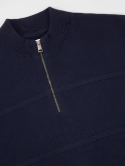 Baird Textured Zip-Neck Knit Sweater - Marine 10 Baird Textured Zip-Neck Knit Sweater - Marine