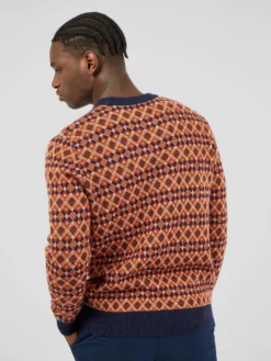 Baird Fairisle-Textured Crewneck Sweater - Marine Sweaters