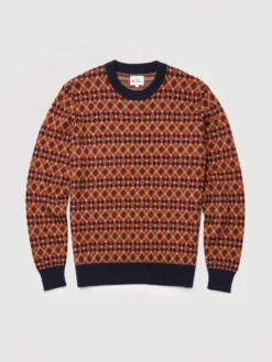 Baird Fairisle-Textured Crewneck Sweater - Marine Sweaters 13 Baird Fairisle-Textured Crewneck Sweater - Marine Sweaters