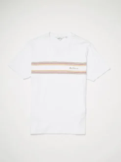 Baird Loungewear Chest Stripe Logo Tee - White