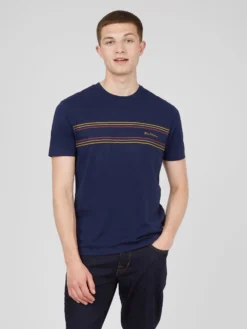 Baird Chest Stripe Logo Tee - Marine Loungewear