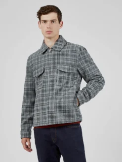 Baird Monochromatic Check Print Jacket - Steel
