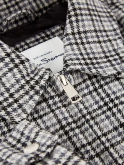 Baird Monochromatic Check Print Jacket - Steel
