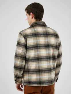 Oved Wool Blend Check Coach Jacket Casual Jackets