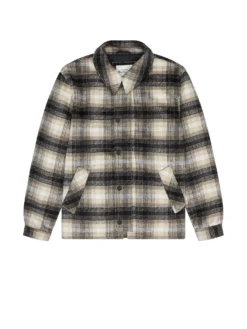 Oved Wool Blend Check Coach Jacket Casual Jackets