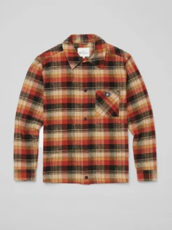 Baird Casual Jackets B By Ben Sherman Check-Print Chore Jacket - Burnt Orange