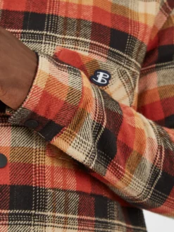 Baird Casual Jackets B By Ben Sherman Check-Print Chore Jacket - Burnt Orange