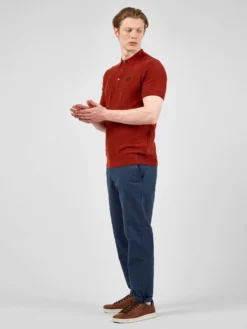 Baird Chinos & Trousers Tonal Check-Print Slim-Taper Trouser - Dark Blue