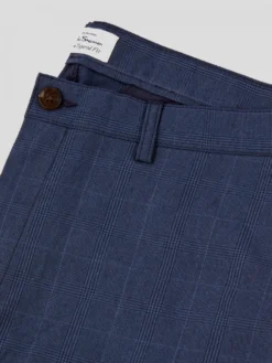 Baird Chinos & Trousers Tonal Check-Print Slim-Taper Trouser - Dark Blue