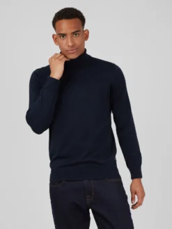 Baird Sweaters Signature Knit Roll-Neck Sweater - Dark Navy