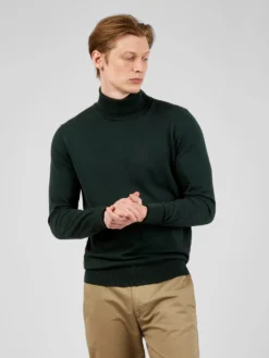 Baird Signature Knit Roll-Neck Sweater - Dark Green Sweaters