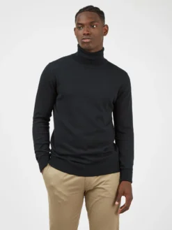 Baird Signature Knit Roll-Neck Sweater - Black