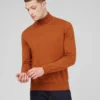 Baird Sweaters Signature Knit Roll-Neck Sweater - Caramel