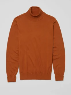 Baird Sweaters Signature Knit Roll-Neck Sweater - Caramel