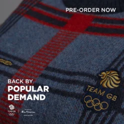 Baird Team GB Men's House Check Crew Neck Sweater - Navy Team GB Shop