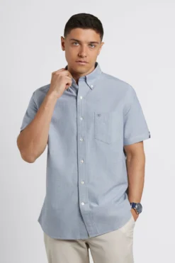 Northstar Short-Sleeve Shirts Short Sleeve Brighton Oxford Organic Shirt - Navy