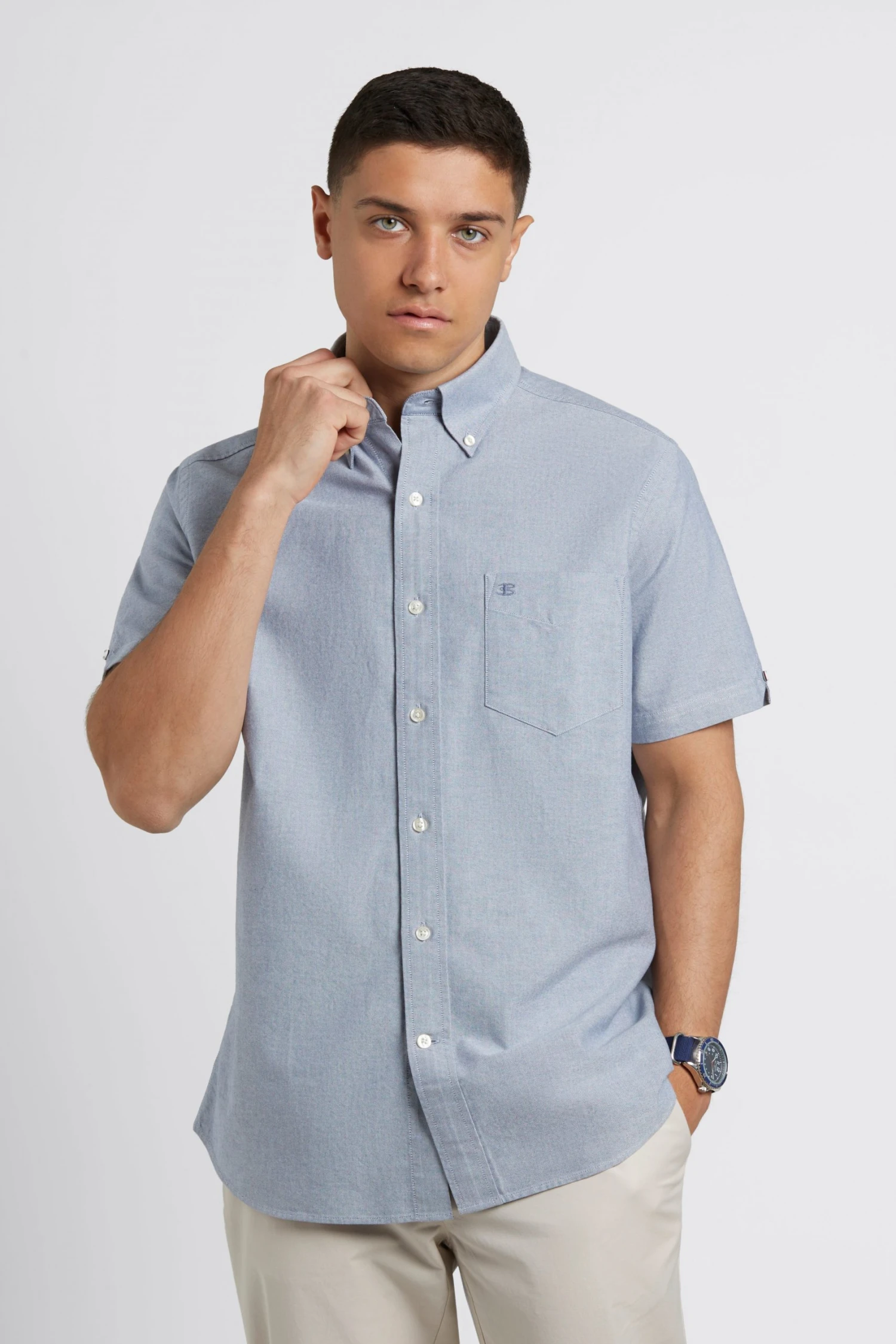 Northstar Short-Sleeve Shirts Short Sleeve Brighton Oxford Organic Shirt - Navy 3 Northstar Short-Sleeve Shirts Short Sleeve Brighton Oxford Organic Shirt - Navy