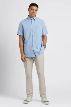 Northstar Short Sleeve Brighton Oxford Organic Shirt - Pale Blue Short-Sleeve Shirts 8 Northstar Short Sleeve Brighton Oxford Organic Shirt - Pale Blue Short-Sleeve Shirts
