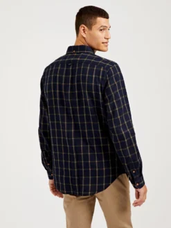 Oved Long-Sleeve Shirts Long-Sleeve Corduroy Plaid-Check Shirt - Navy