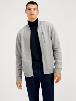 Oved Faux-Suede Bomber - Grey