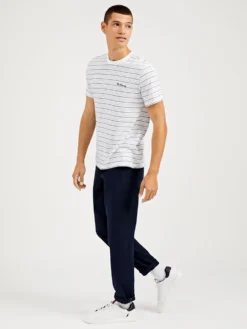 Oved T-Shirts Mini-Stripe Jersey T-Shirt - Bright White