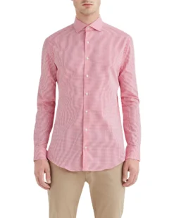 LF Coral Dobby Gingham Slim Fit Dress Shirt