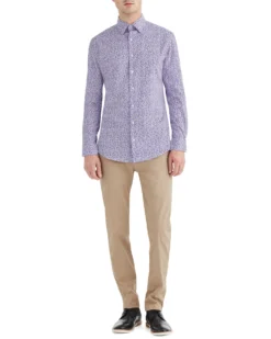 LF Tailored Shop Stretch Multi Abstract Print Slim Fit Dress Shirt