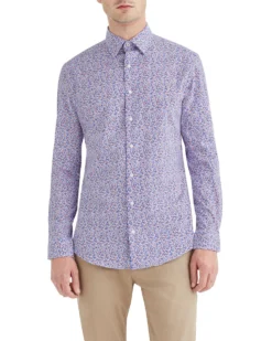 LF Tailored Shop Stretch Multi Abstract Print Slim Fit Dress Shirt