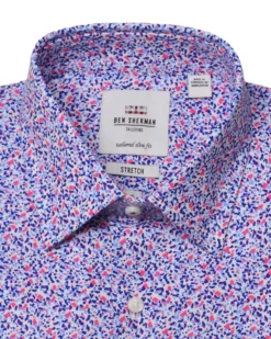 LF Tailored Shop Stretch Multi Abstract Print Slim Fit Dress Shirt