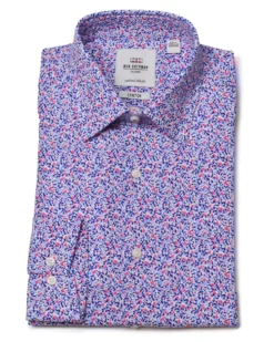 LF Tailored Shop Stretch Multi Abstract Print Slim Fit Dress Shirt